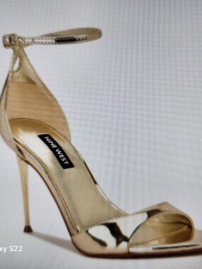 Nine West gold "Serven3" Stiletto Heeled Sandals. NIB. Size 11